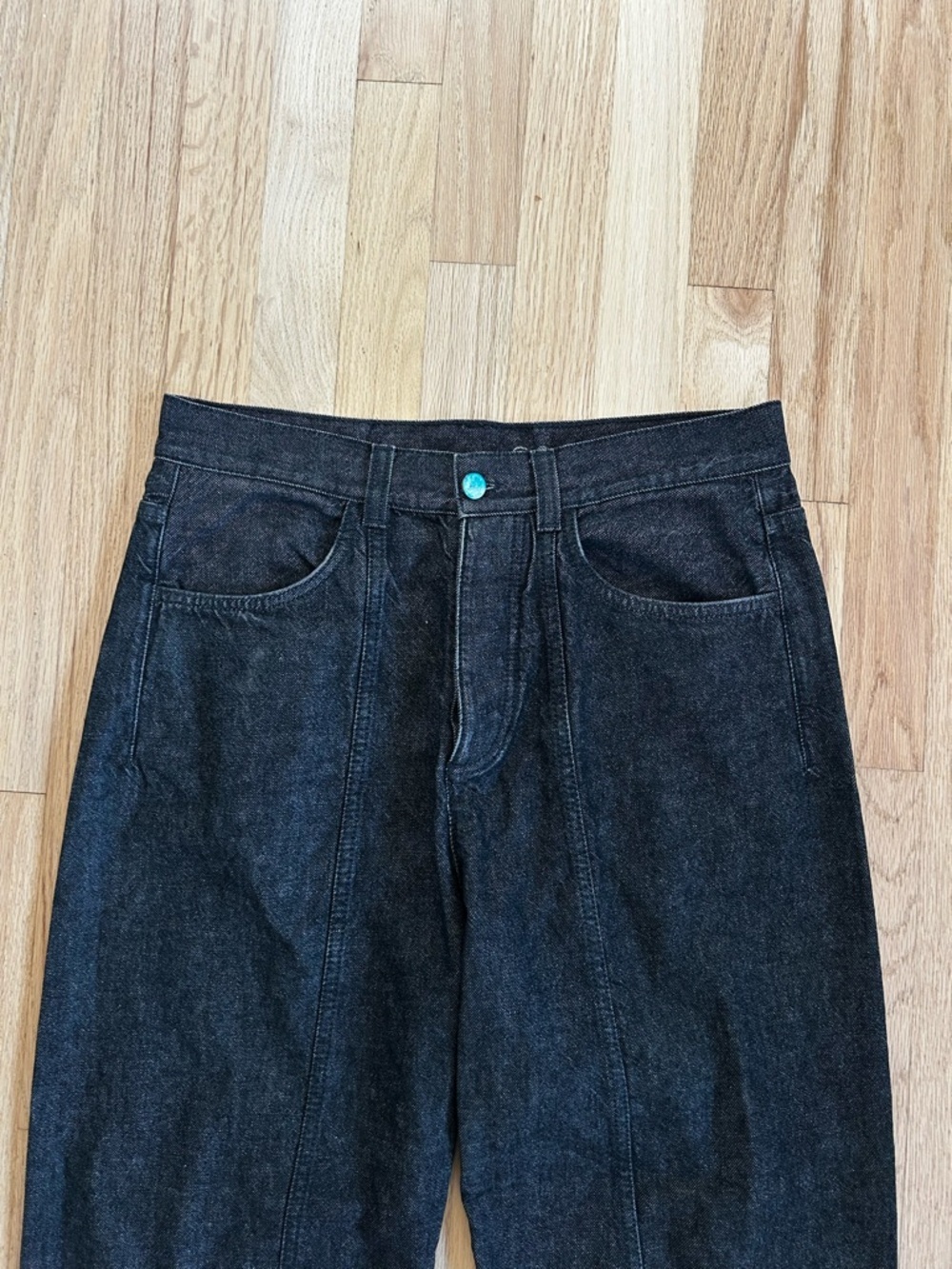 COS mid-rise relaxed wide leg barrel jeans cotton washed black size 29 - Picture 4 of 11
